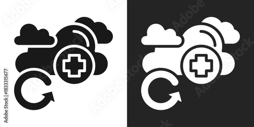 Recovery Icon In Black And White Glyph Style