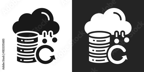 Backup Icon In Black And White Glyph Style