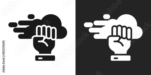 Resilience Icon In Black And White Glyph Style