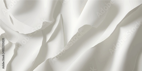 Smooth White Abstract Wavy Layers Paper Fold Background for Minimal Fashion Branding