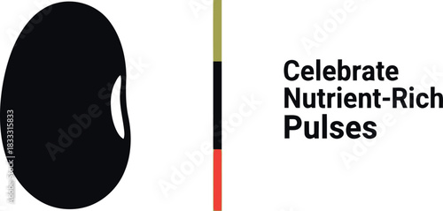 Stylized black bean illustration celebrating nutrient-rich pulses