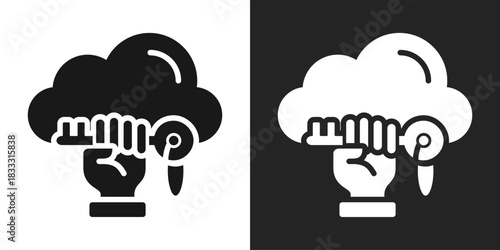 Ownership Icon In Black And White Glyph Style