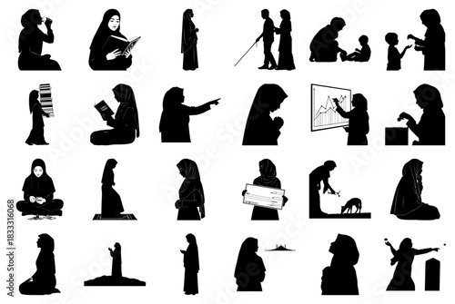 Muslim Women's Faith, Work, and Generosity Silhouettes