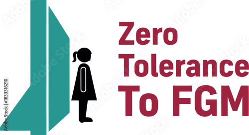 Zero tolerance to fgm concept, woman protection symbol graphic