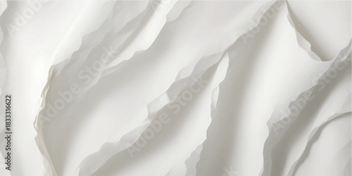 Clean White Satin Textile Folds Background for Modern Cosmetic Packaging and High-End Product Display    