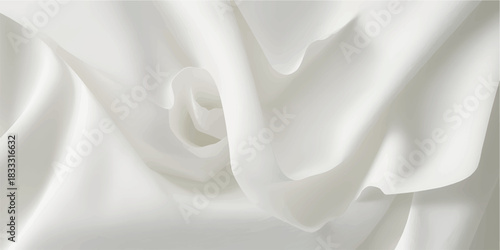 Clean White Satin Textile Folds Background for Modern Cosmetic Packaging and High-End Product Display    