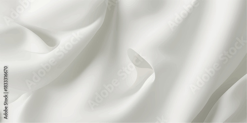 Soft White Fabric Folds Background with Elegant Textile Drapery Texture for Luxury Minimal Design and Modern Branding
