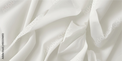 Soft White Fabric Folds Background with Elegant Textile Drapery Texture for Luxury Minimal Design and Modern Branding