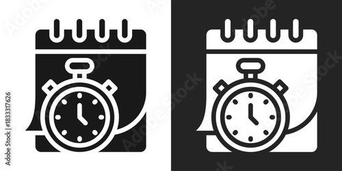 Long Term Icon In Black And White Glyph Style