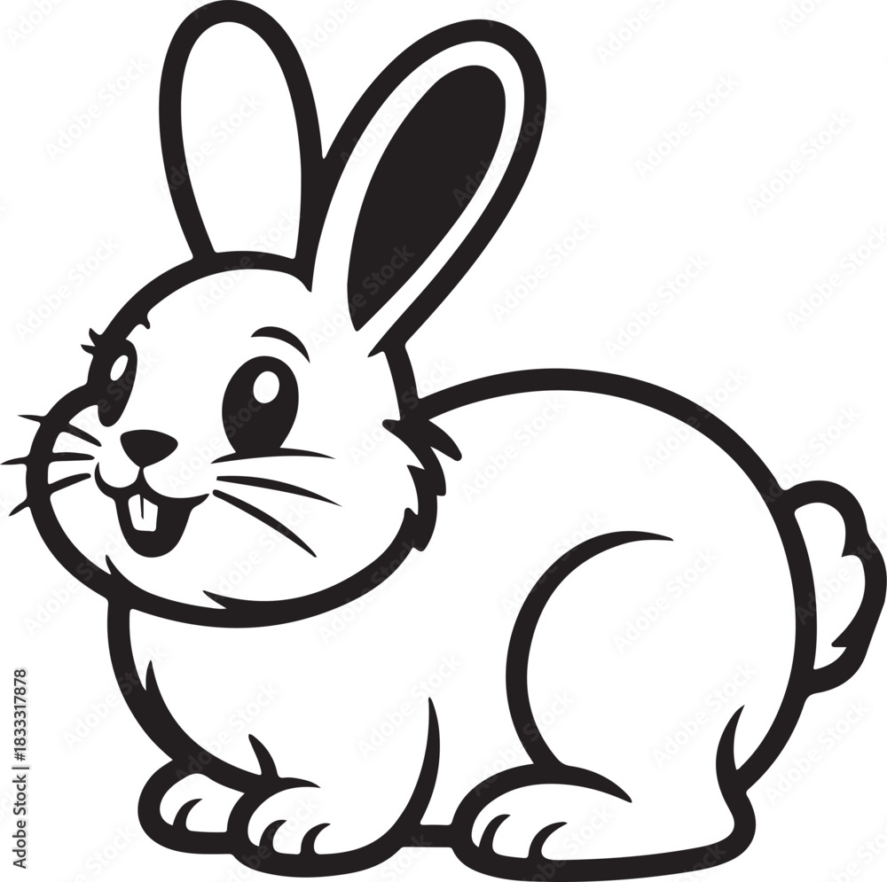 Obraz premium Rabbit bunny cartoon animal happy cute character cheerful funny adorable playful