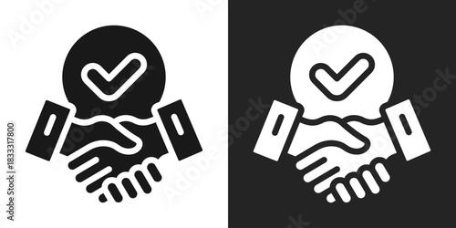 Trustworthy Icon In Black And White Glyph Style