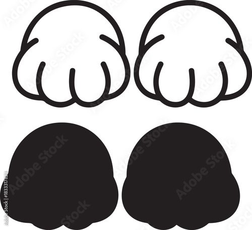 Bear paw feet footprint animal track wild furry mammal print cartoon pet cute