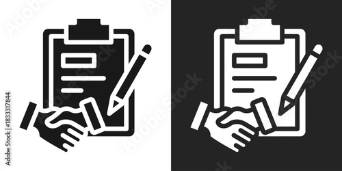 Cooperation Icon In Black And White Glyph Style