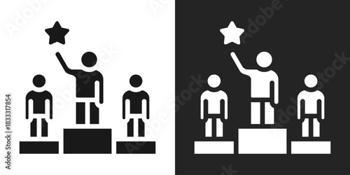 Competitive Advantage Icon In Black And White Glyph Style