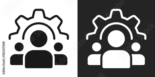 Stakeholders Icon In Black And White Glyph Style