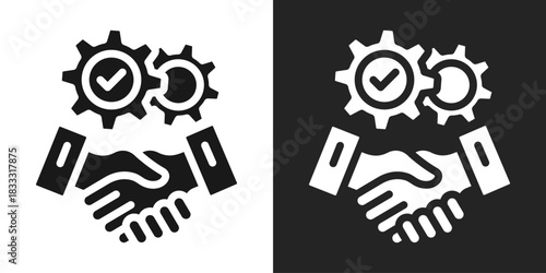 Alliance Icon In Black And White Glyph Style