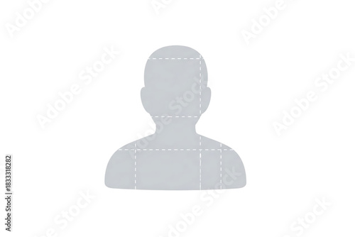 Abstract human avatar silhouette for social media profile isolated illustration
