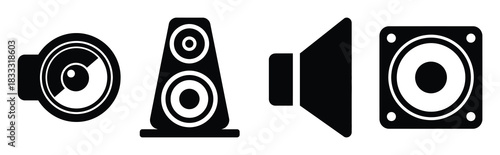 Set of vector speaker  icon in silhouettes. Vector illustration icon set