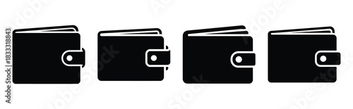 Set of vector wallet  icon in silhouettes. Vector illustration icon set