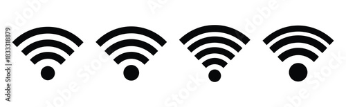 Set of vector wifi  icon in silhouettes. Vector illustration icon set