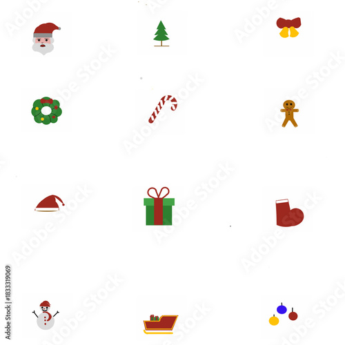 Christmas icon logo trinkets  set 