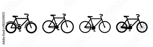 Set of vector bicycle  icon in silhouettes. Vector illustration icon set
