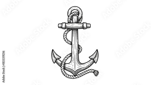Collection of vintage marine heraldic icons like anchor, ship, and lighthouse