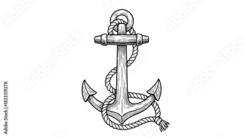 Collection of vintage marine heraldic icons like anchor, ship, and lighthouse