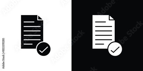 Accept document icons. Vector Template Illustration Symbol Pixels Perfect