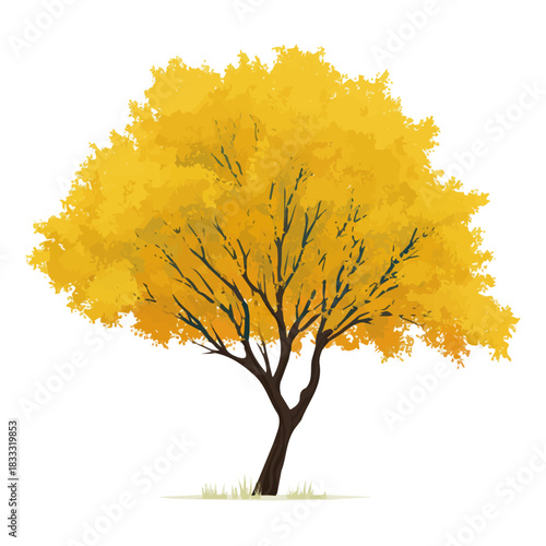 Minimal 2D vector illustration of Tamarisk Tree in flat icon style on a plain white background.