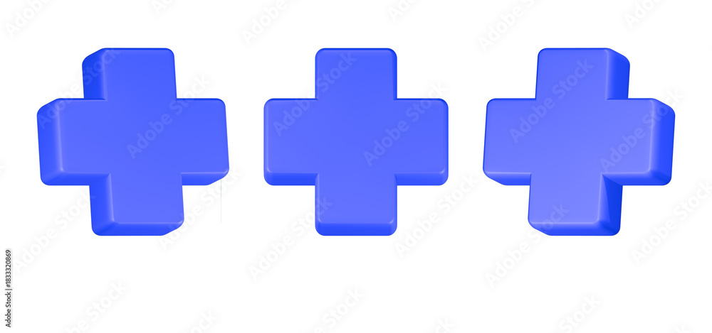 Obraz premium 3d rendering icon cross health blue
