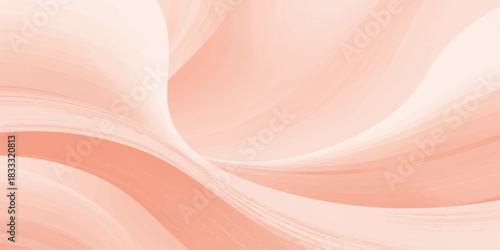 Curved lines ripple like silk in soft pink and peach tones, evoking fluid grace and the serenity of abstract elegance.