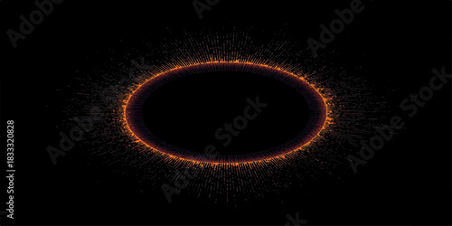 Toroidal Ember in Cosmic Silence: A glowing ring of fiery particles encircles darkness, evoking the magnetic pulse of space-time and the mystery of celestial energy fields.