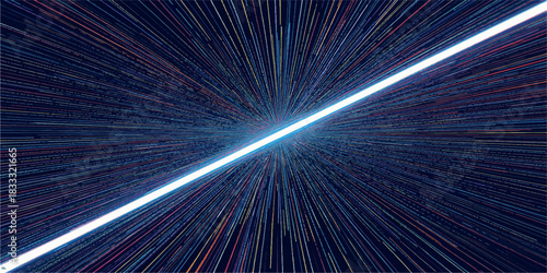 Velocity Bloom: A Radiant Burst of Color and Motion, Where Light Streams Through Hyperspace in a Vivid Symphony of Speed and Futuristic Energy