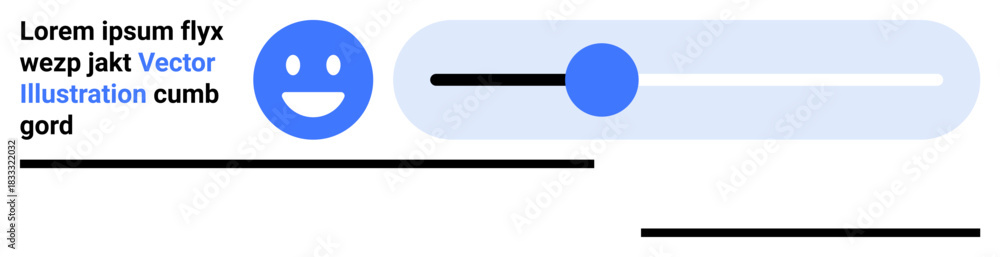 Fototapeta premium User interface design, digital analytics, experience monitoring, feedback collection, app design, UI components. A happy face and slider bar on a clean digital layout. User interface design