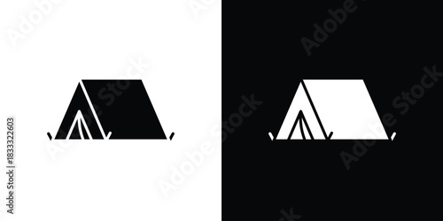 Camping icons. Vector Template Illustration Symbol Pixels Perfect