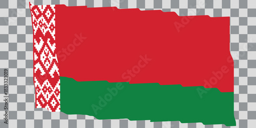 Waving Flag of Belarus. Belarusian national symbol in official colors. Template icon. Abstract vector background. Fluttering effect.
