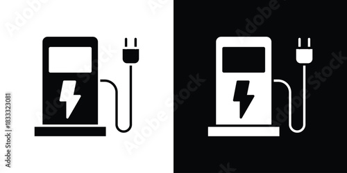 Charging station icons. Vector Template Illustration Symbol Pixels Perfect