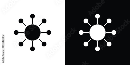 Chart connected icons. Vector Template Illustration Symbol Pixels Perfect