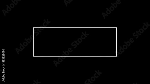 Wallpaper Mural Simple White Rectangle Outline on Black Background Torontodigital.ca