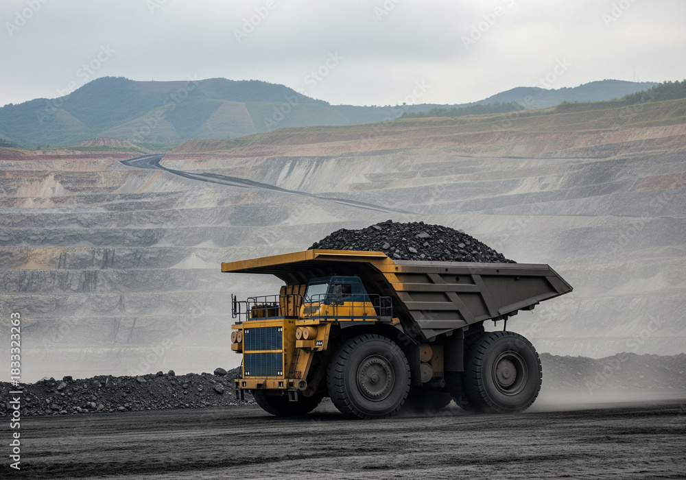 Obraz premium coal mining trucks