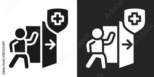 Outpatient Icon In Black And White Glyph Style
