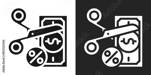 Tax Free Icon In Black And White Glyph Style