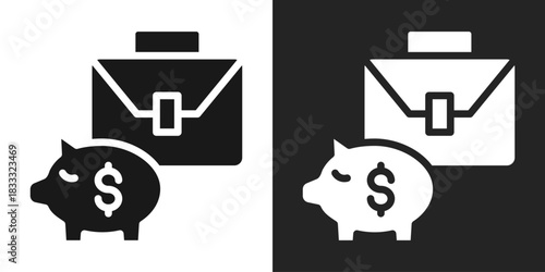 Saving Icon In Black And White Glyph Style