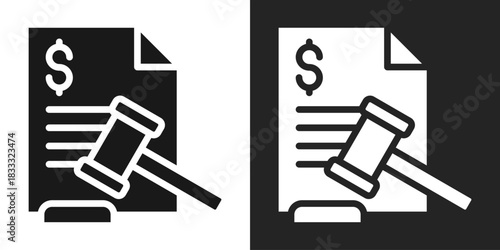 Penalty Icon In Black And White Glyph Style
