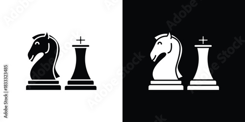 Chess icons. Vector Template Illustration Symbol Pixels Perfect