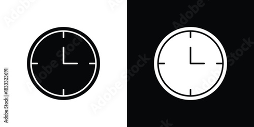 Clock icons. Vector Template Illustration Symbol Pixels Perfect