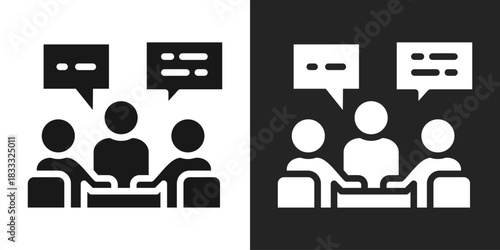 Conversation Icon In Black And White Glyph Style