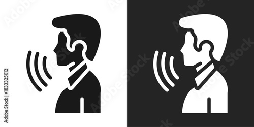 Verbal Icon In Black And White Glyph Style