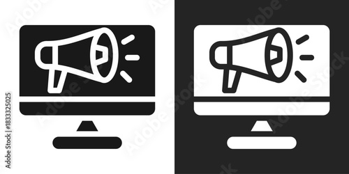 Broadcast Icon In Black And White Glyph Style